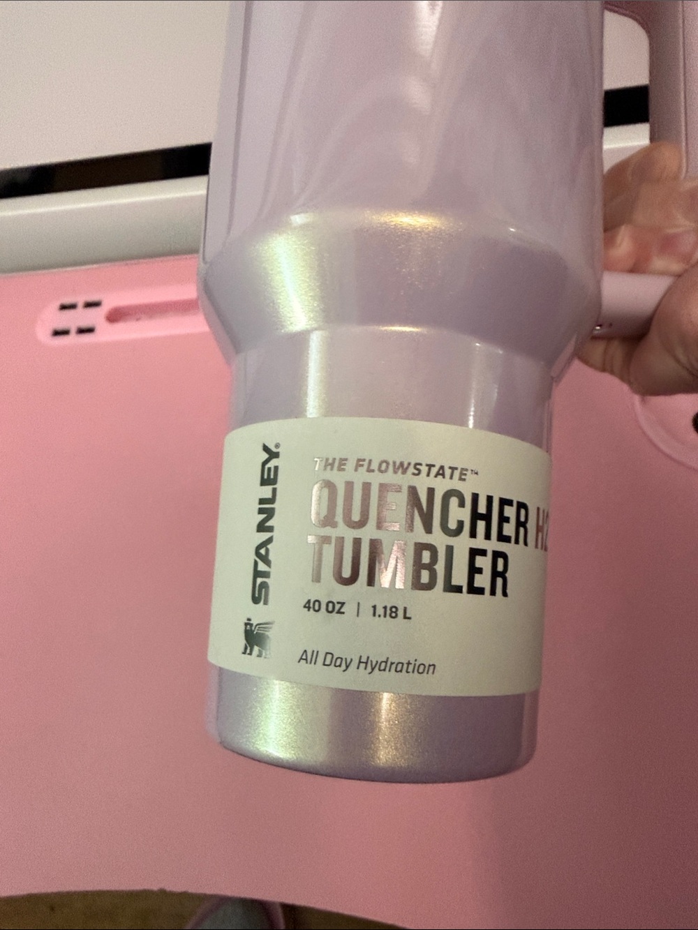 Stanley Pink Travel Tumbler with Handle - Picture 2 of 6